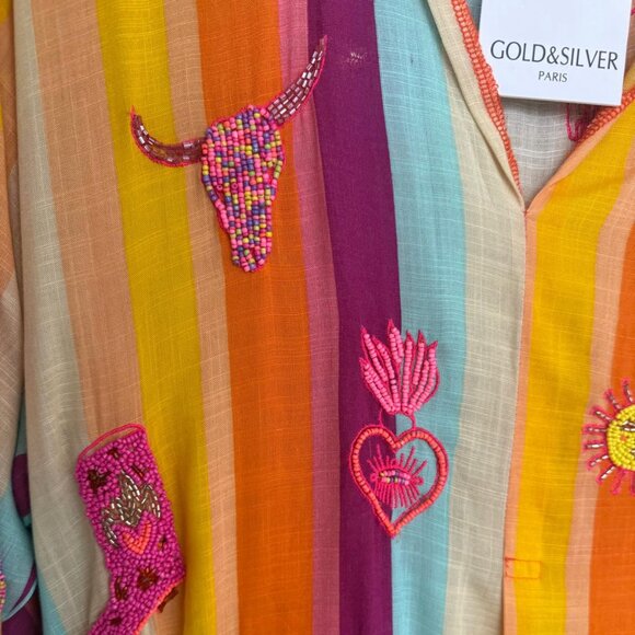 Western-style multicolored dress - Picture 1 of 4